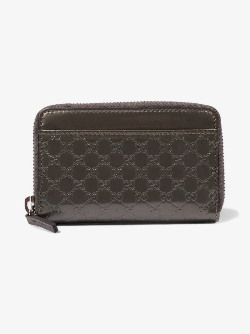 Gucci Microguccissima Compact Wallet Grey Patent Leather