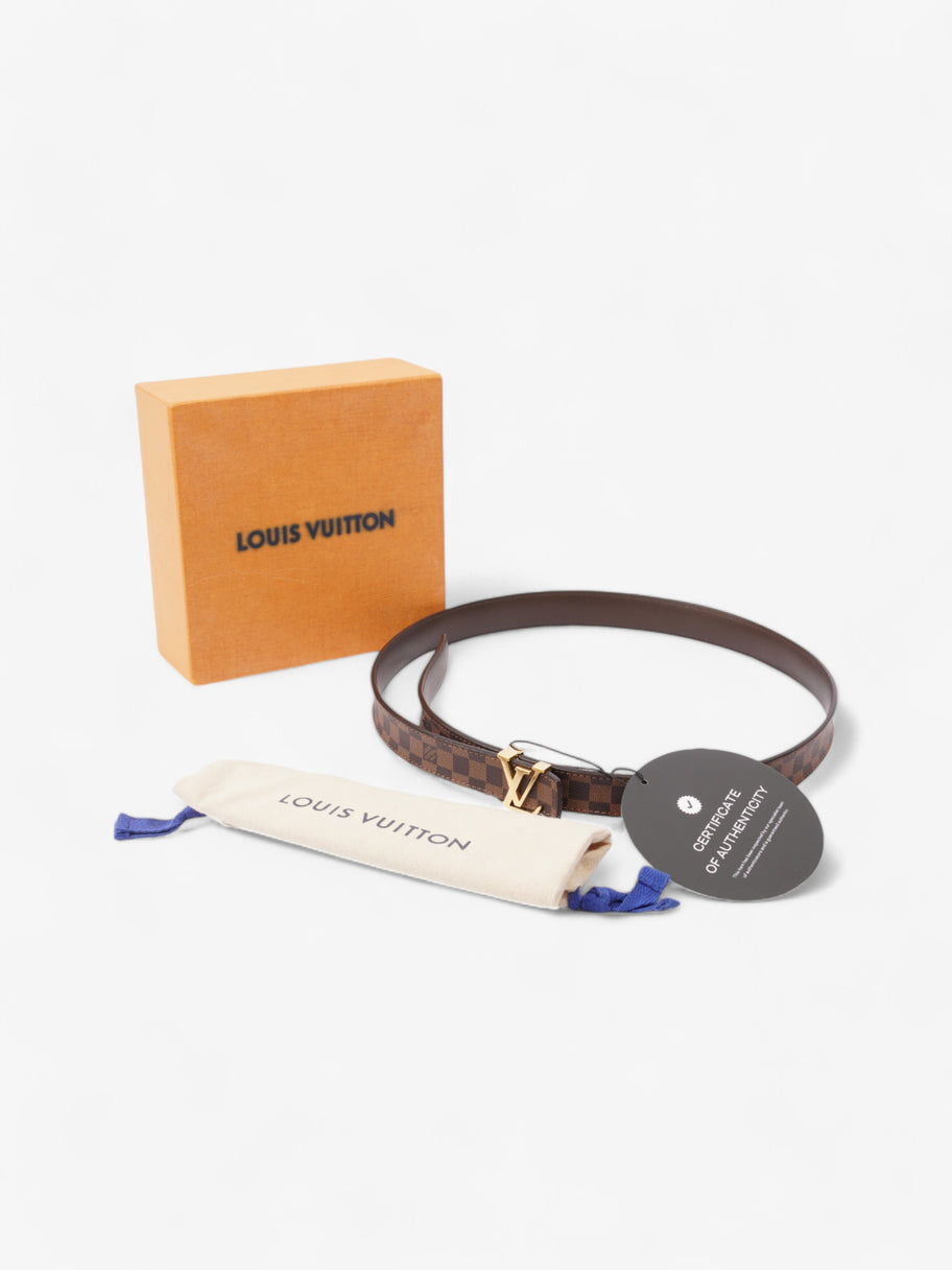 Louis Vuitton LV Iconic Belt Damier Ebene / Gold Leather 85cm / 34