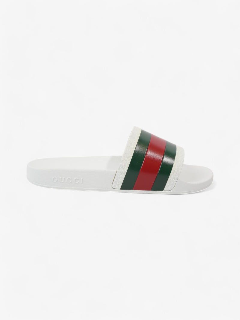  Gucci Gucci Slides White  / Green / Red Rubber EU 42 UK 8