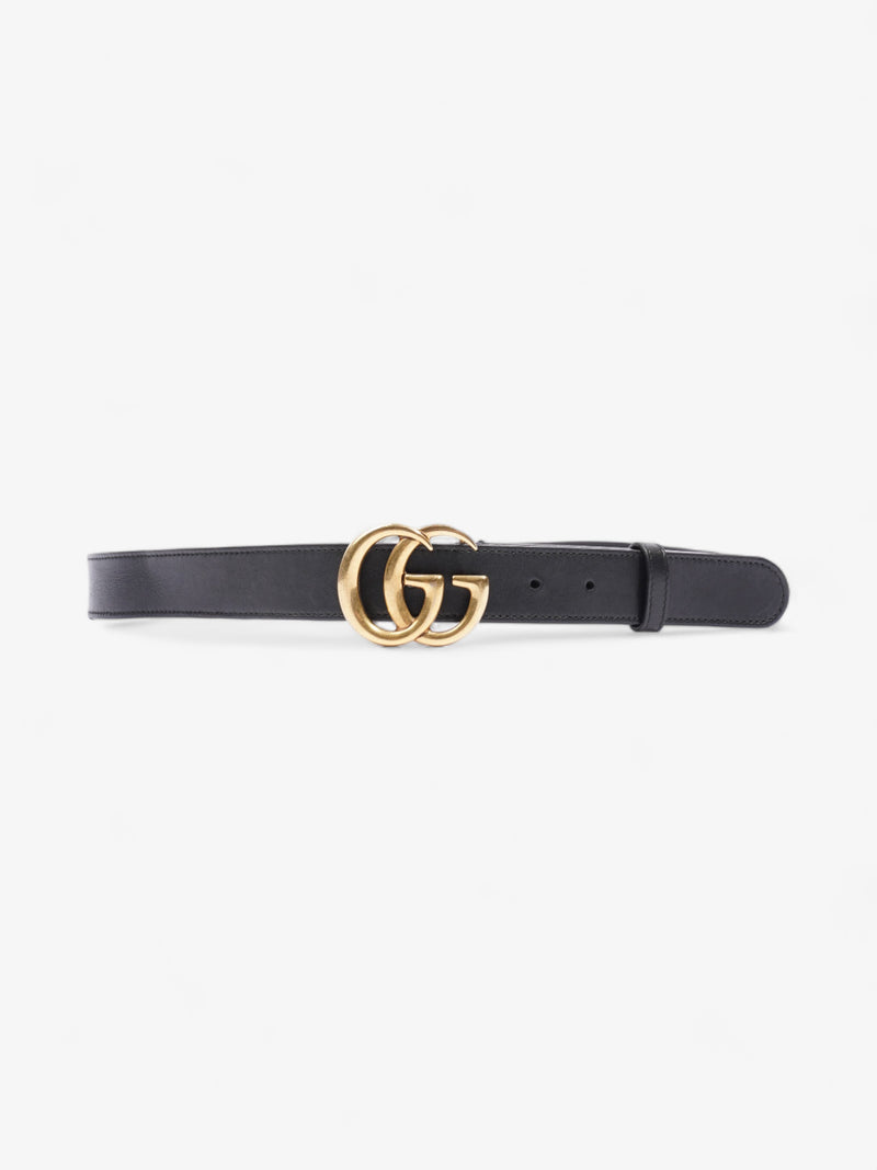  GG Marmont Wide Belt Black Leather 90cm / 36