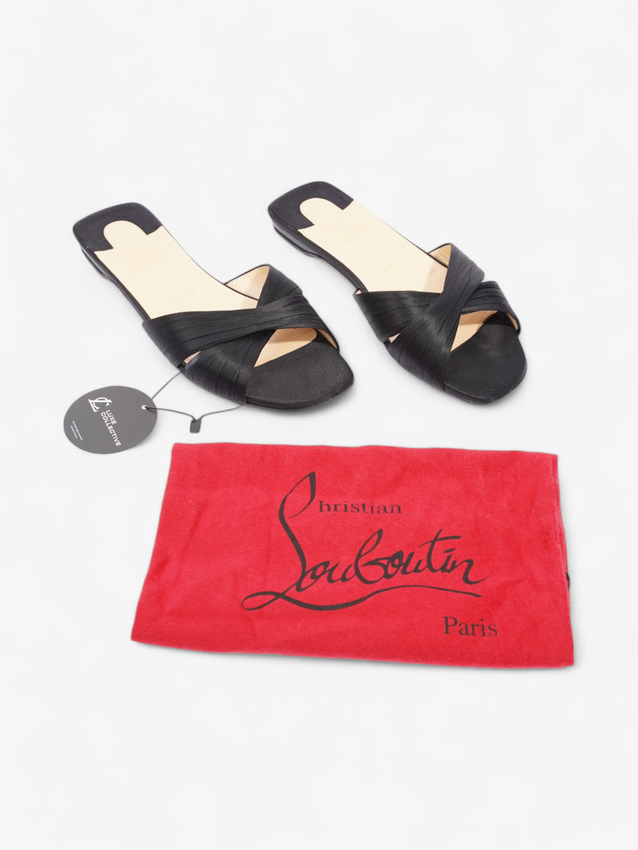 Christian Louboutin Nicol Is Back Flat Black Satin EU 39 UK 6 Image 9