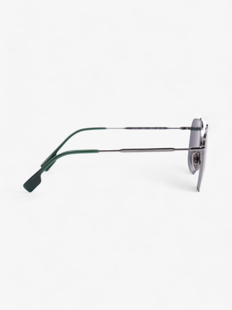 Burberry Top Bar Detail Square Pilot Sunglasses Green Acetate 145mm Image 4