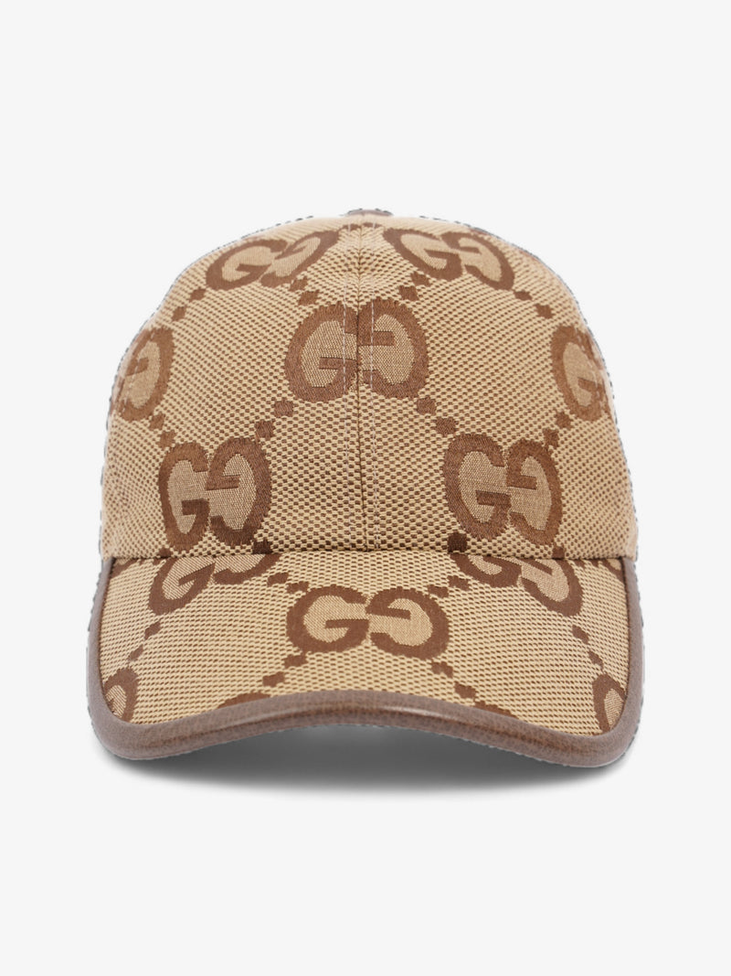  Gucci Jumbo GG Baseball Hat Camel / Ebony Cotton XS