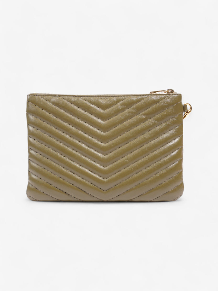 Saint Laurent Cassandra Pouch Khaki Matelasse Leather Image 3