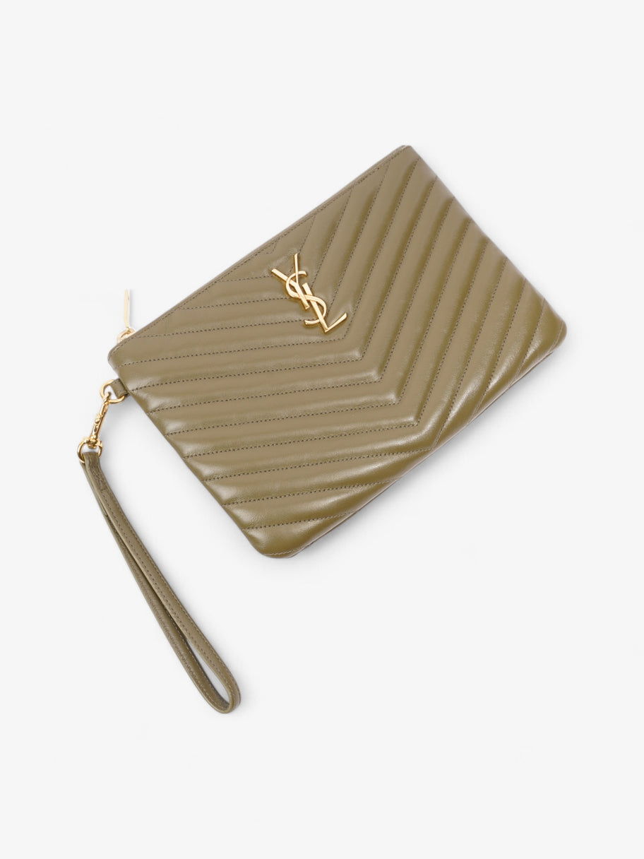 Saint Laurent Cassandra Pouch Khaki Matelasse Leather Image 4