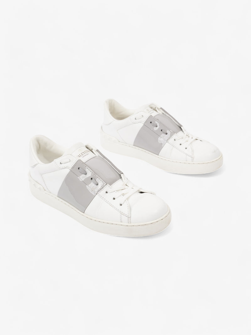  Valentino Open Stripe White / Grey Leather EU 40 UK 7