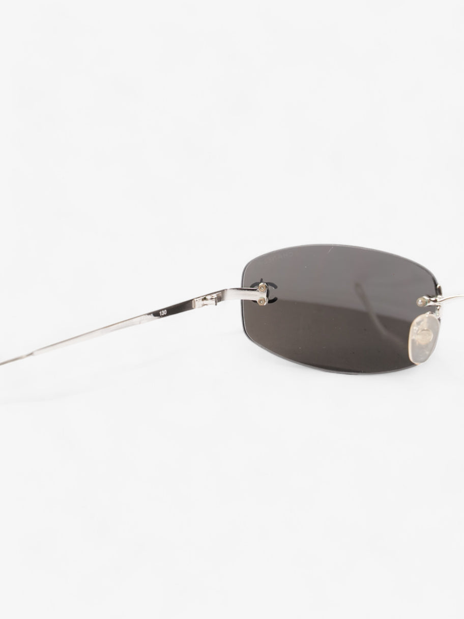 Chanel Rimless CC Sunglasses Silver Base Metal 130mm Image 5