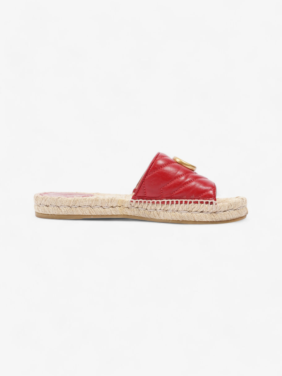 Gucci GG Marmont Espadrilles Red Leather EU 38 UK 5 Image 4