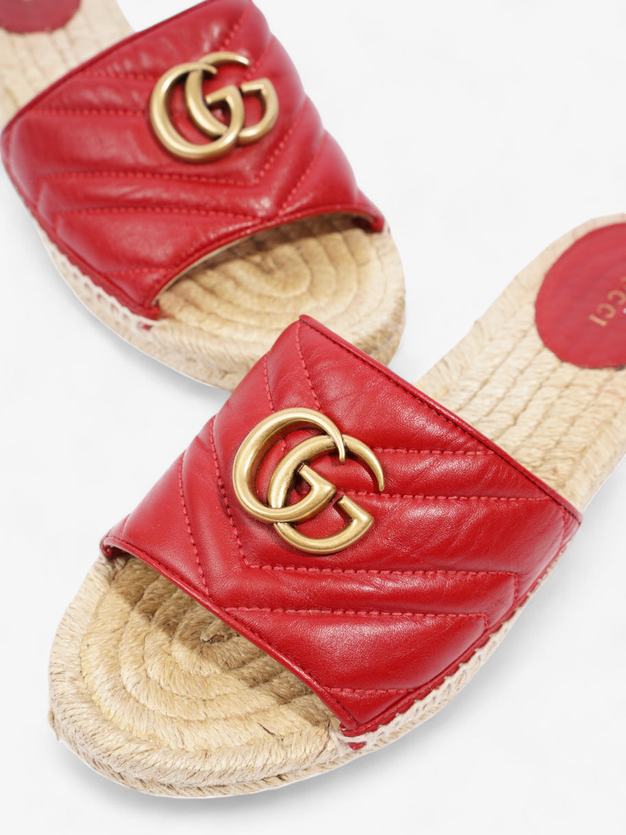 Gucci GG Marmont Espadrilles Red Leather EU 38 UK 5 Luxe Collective