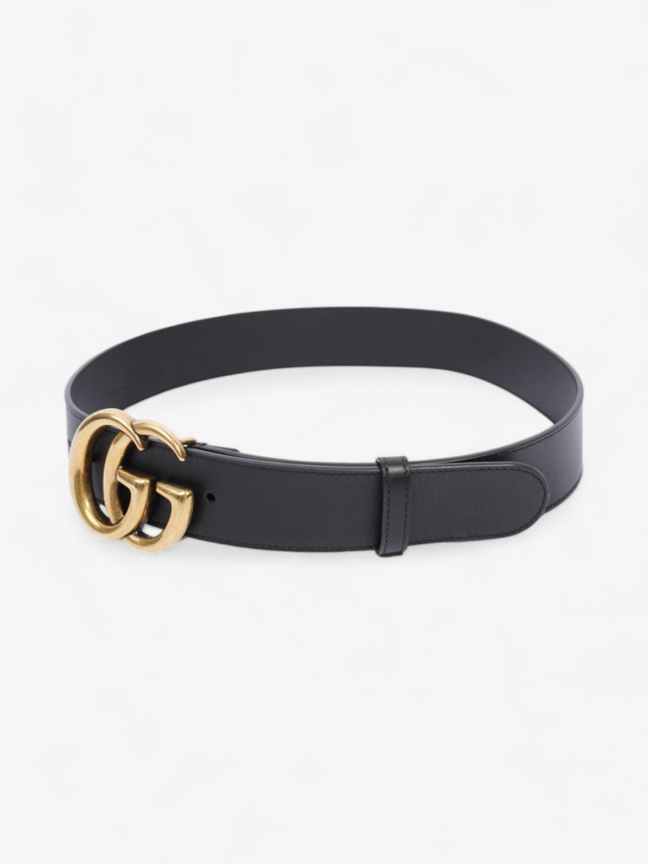 Gucci GG Marmont 2015 Re-Edition Wide Belt Black / Gold Leather 80cm / 32