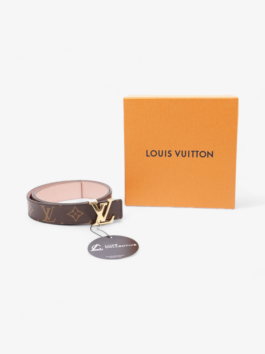 Louis Vuitton LV Initiales Reversible Belt Monogram / Rose Ballerine Coated Canvas 85cm / 34