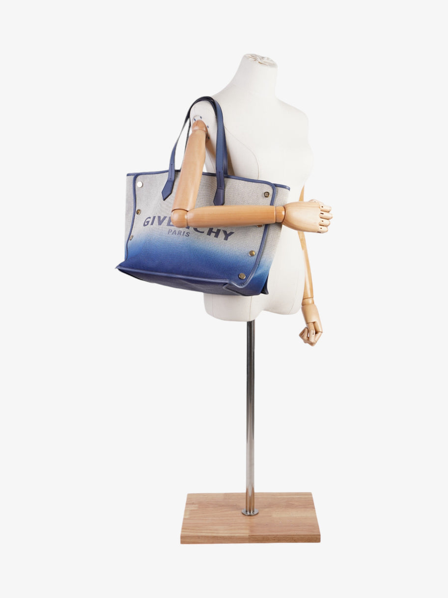 Givenchy Shopping Tote Beige / Blue Cotton Medium Image 2