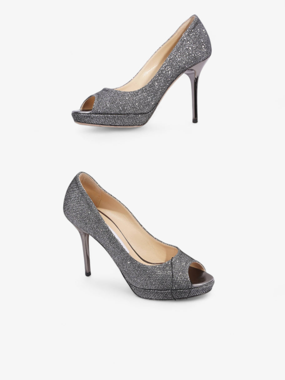 Jimmy Choo Pumps 90 Grey Glitter EU 36.5 UK 3.5 Image 9