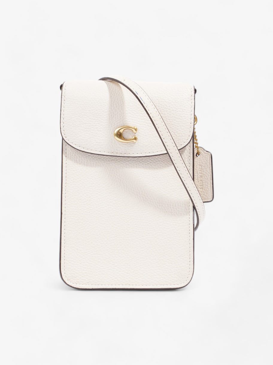 Coach Phone Crossbody Cream Leather Image 1