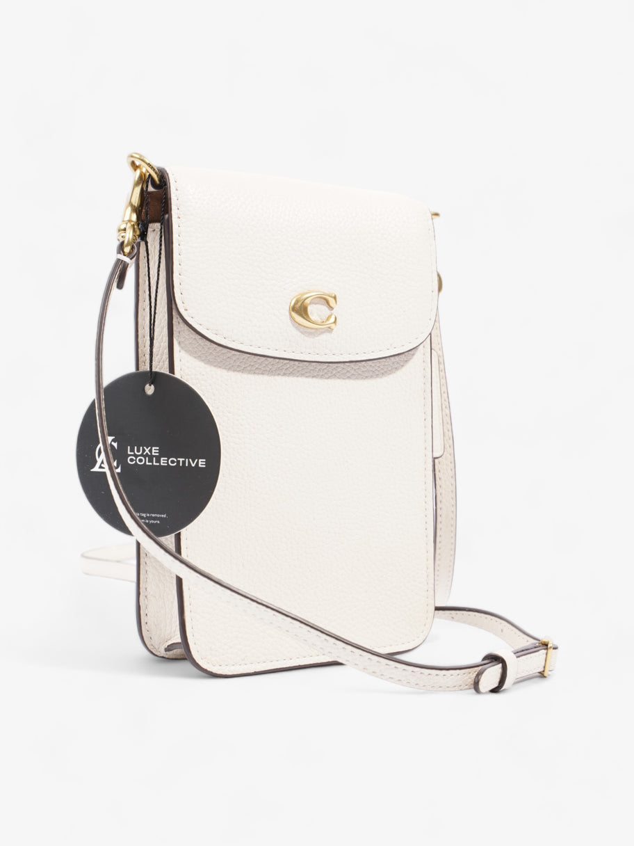 Coach Phone Crossbody Cream Leather Image 8