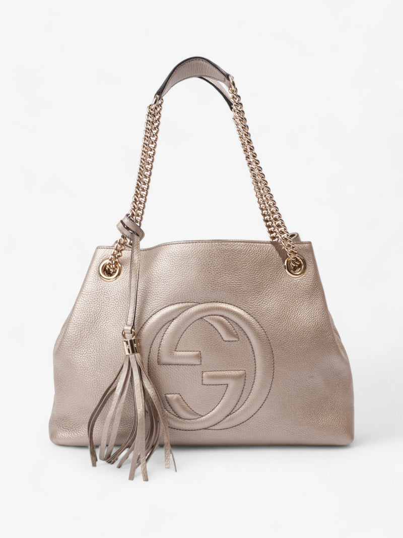  Gucci Soho Chain Tote Golden Beige Calfskin Leather Medium