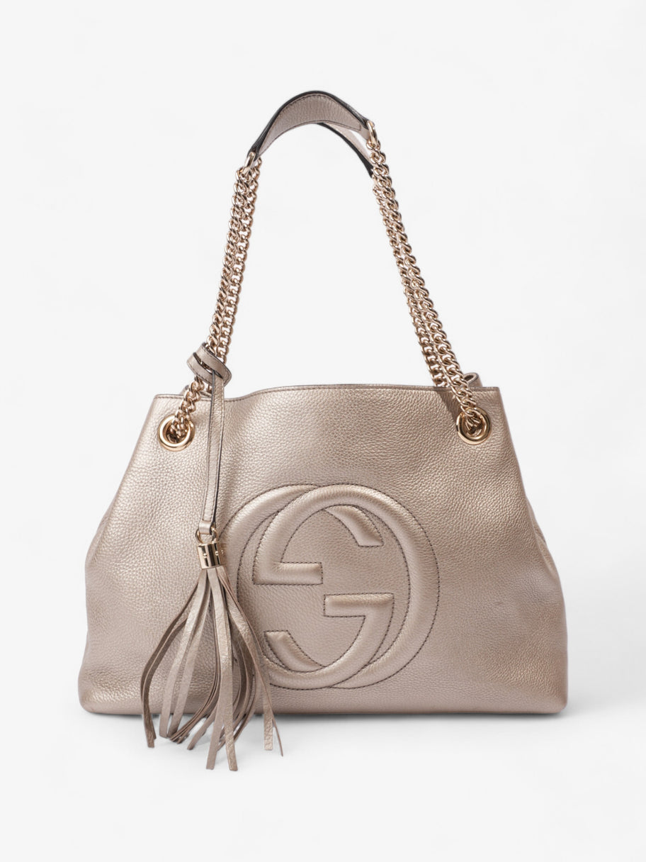 Gucci Soho Chain Tote Golden Beige Calfskin Leather Medium Luxe Collective