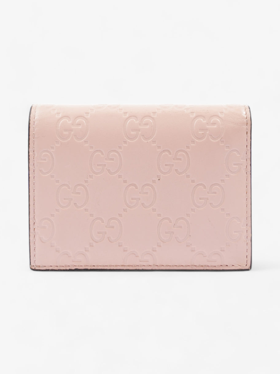 Gucci Signature Crystal Cat Wallet Card Holder Candy Pink Leather Image 3