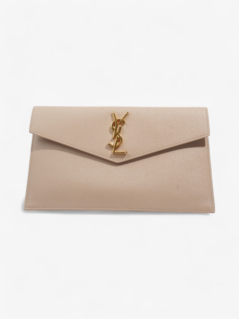  Saint Laurent Uptown Clutch Nude Grained Leather