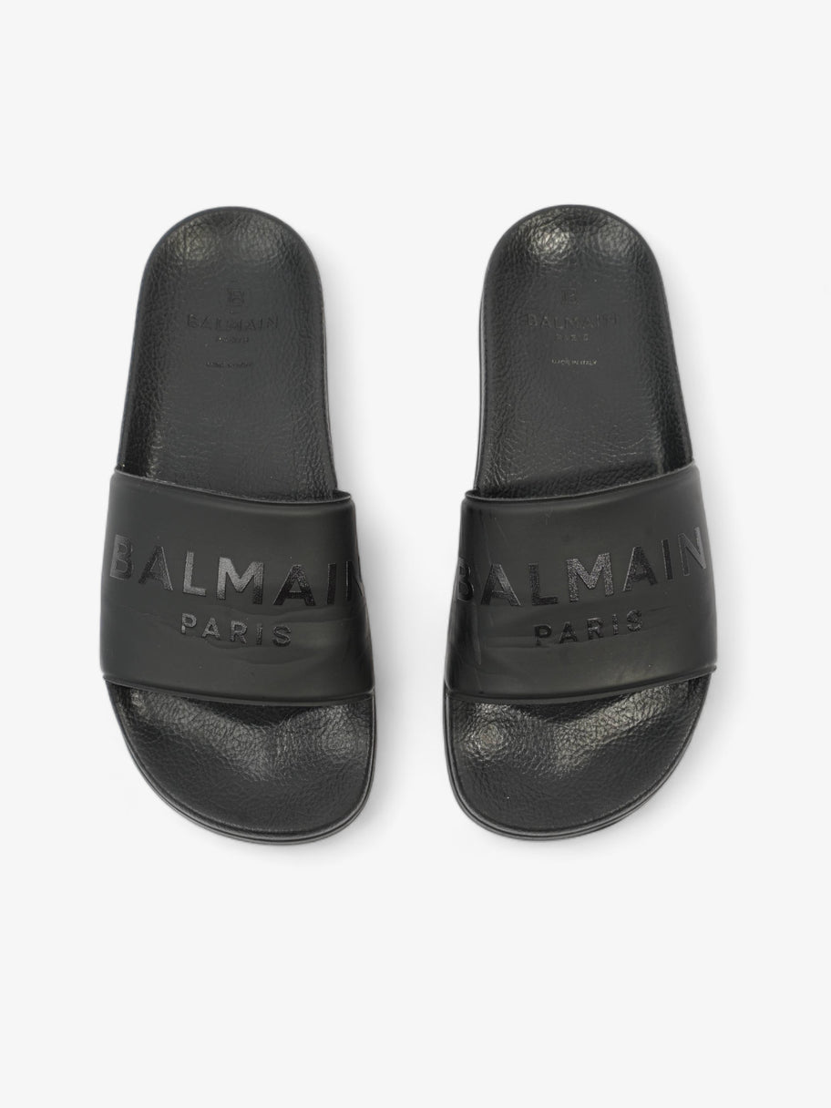 Balmain Logo Slider Black Rubber EU 38 UK 5 Image 8