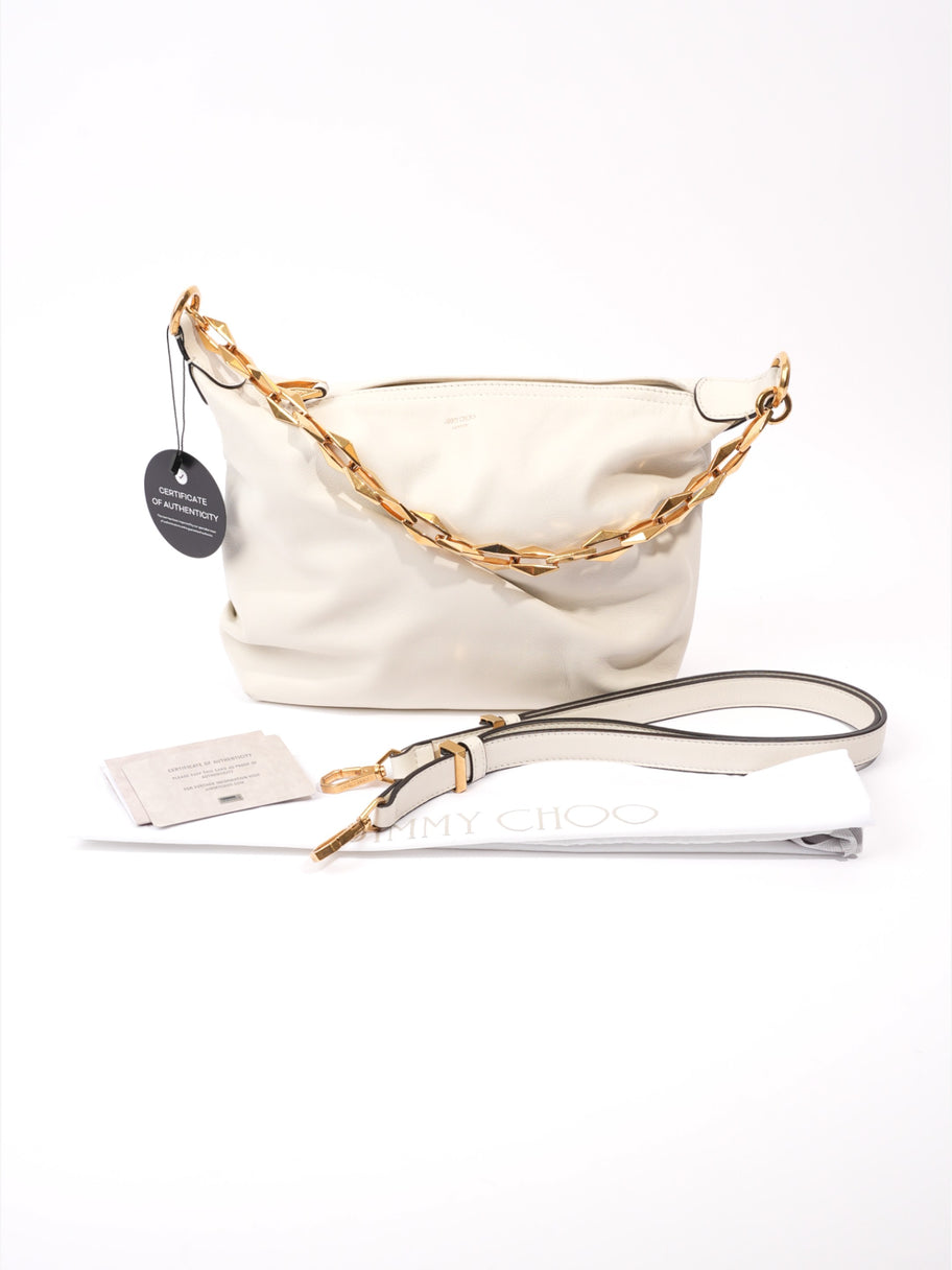 Jimmy Choo Diamond Soft Hobo White Leather Small Image 11