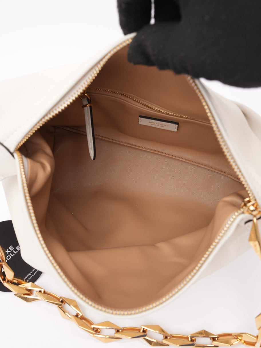 Jimmy Choo Diamond Soft Hobo White Leather Small Image 10