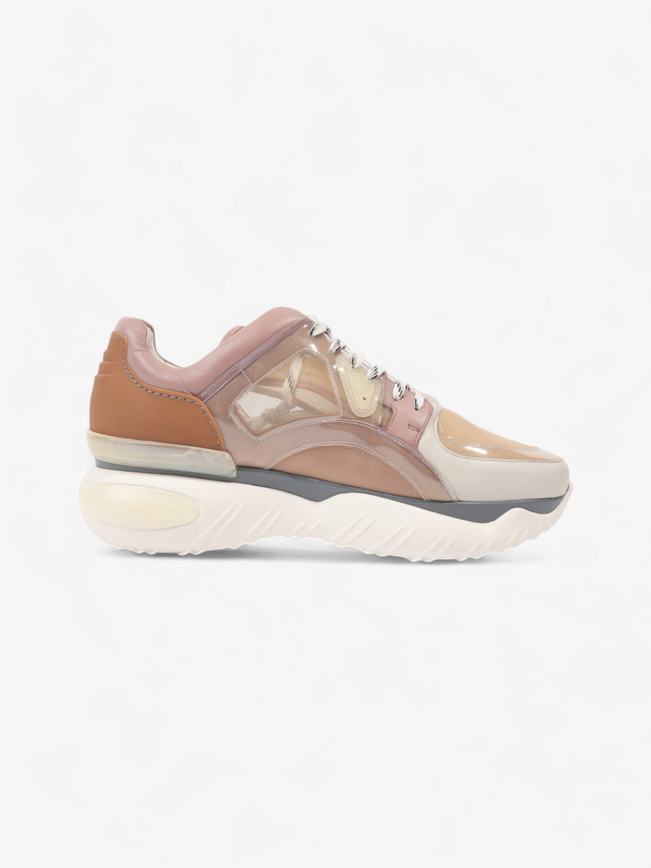 Fendi Low Top Sneaker Beige / Pink / Brown Leather EU 44 UK 10 Image 4