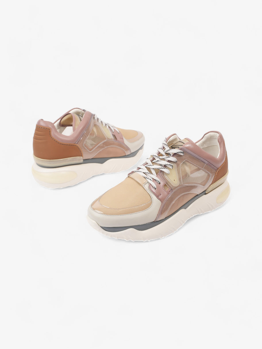 Fendi Low Top Sneaker Beige / Pink / Brown Leather EU 44 UK 10 Image 9