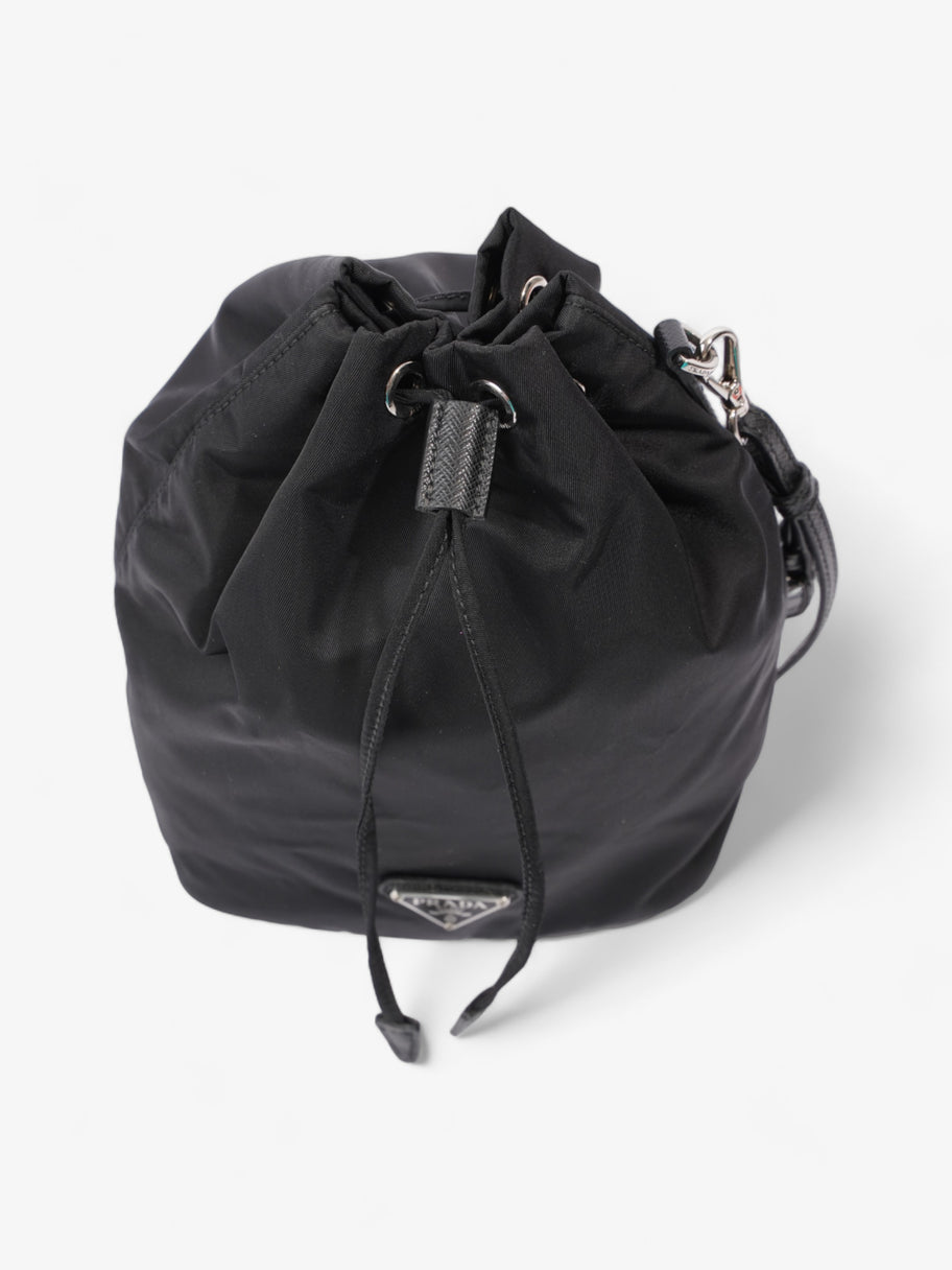 Prada Drawstring Pouch Black Re Nylon Luxe Collective