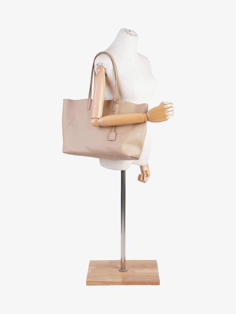 Saint Laurent Shopping Tote Beige Calfskin Leather Image 2