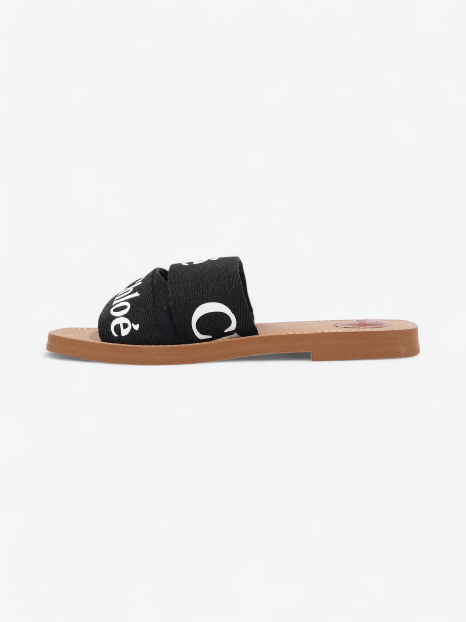 Chloe Woody Slides Black / White Cotton EU 40 UK 7 Image 3