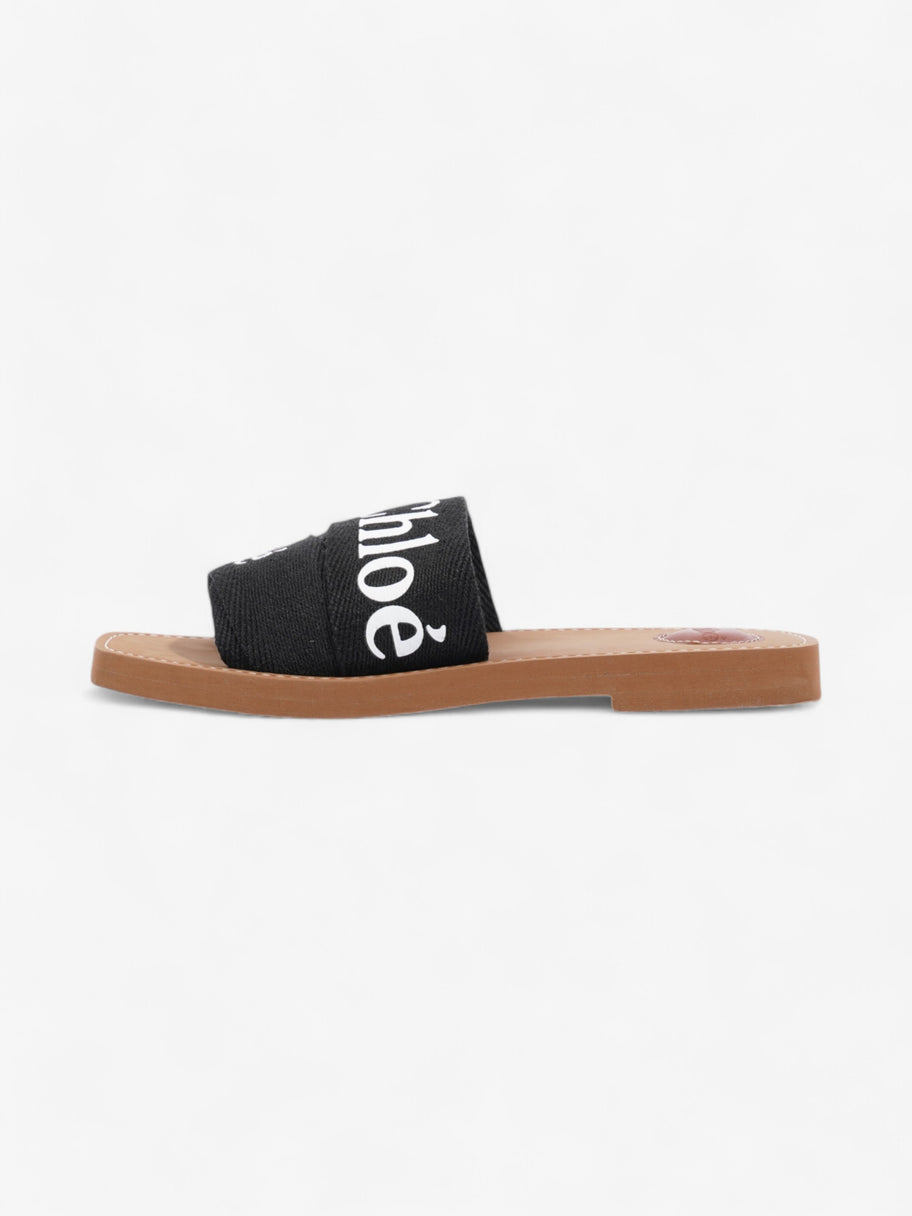 Chloe Woody Slides Black / White Cotton EU 40 UK 7 Image 5