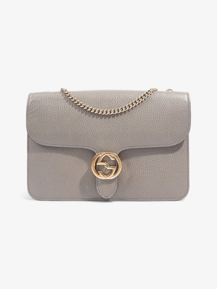 Gucci Interlocking GG Chain Grey Calfskin Leather Image 1