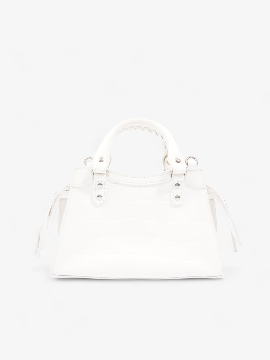 Balenciaga Neo Classic Mini White Embossed Leather Image 4