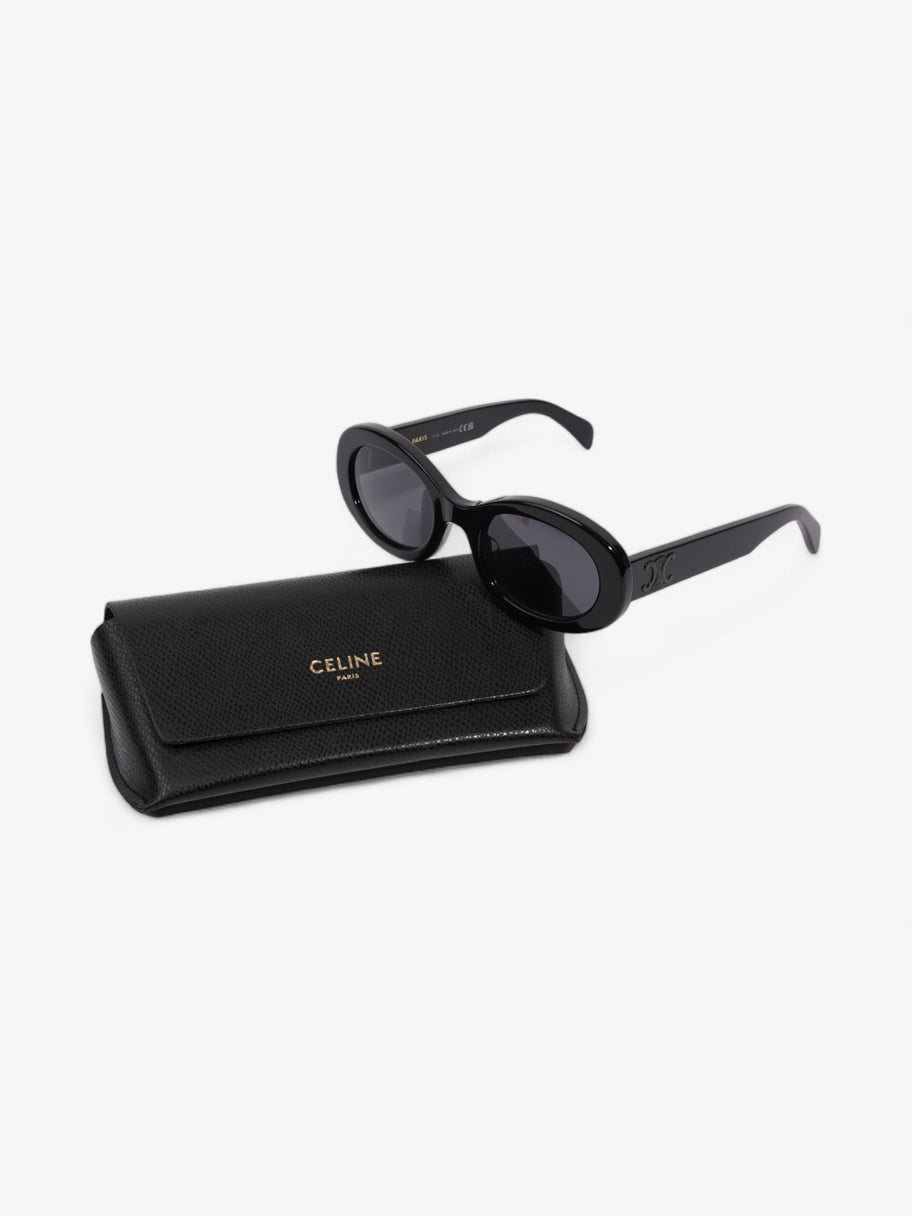 Celine Triomphe Round Sunglasses Black Acetate 145mm Image 6