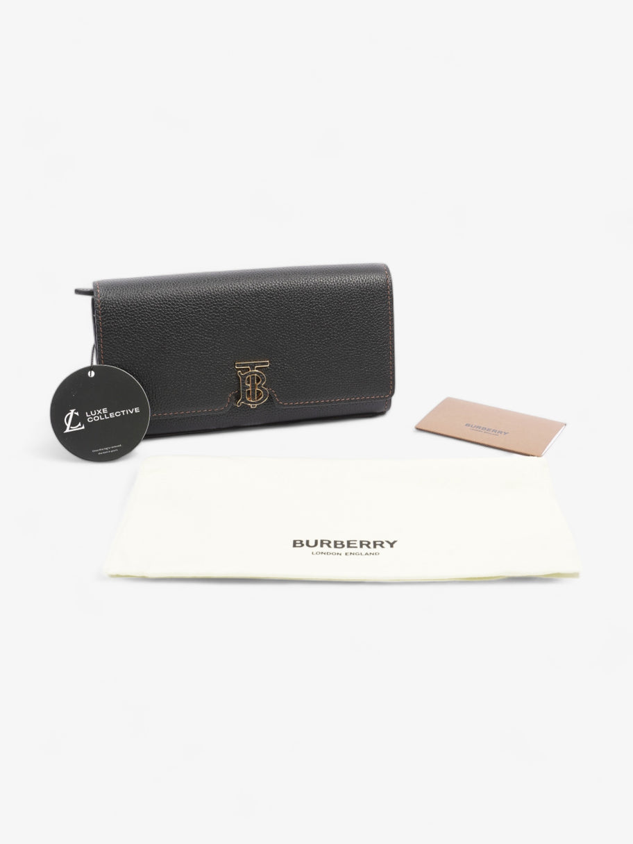 Burberry TB Continental Wallet Black Grained Leather Image 7