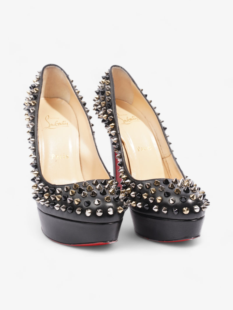  Christian Louboutin Bianca Spikes 140mm Black / Gold / Silver Nappa Leather EU 38.5 UK 5.5