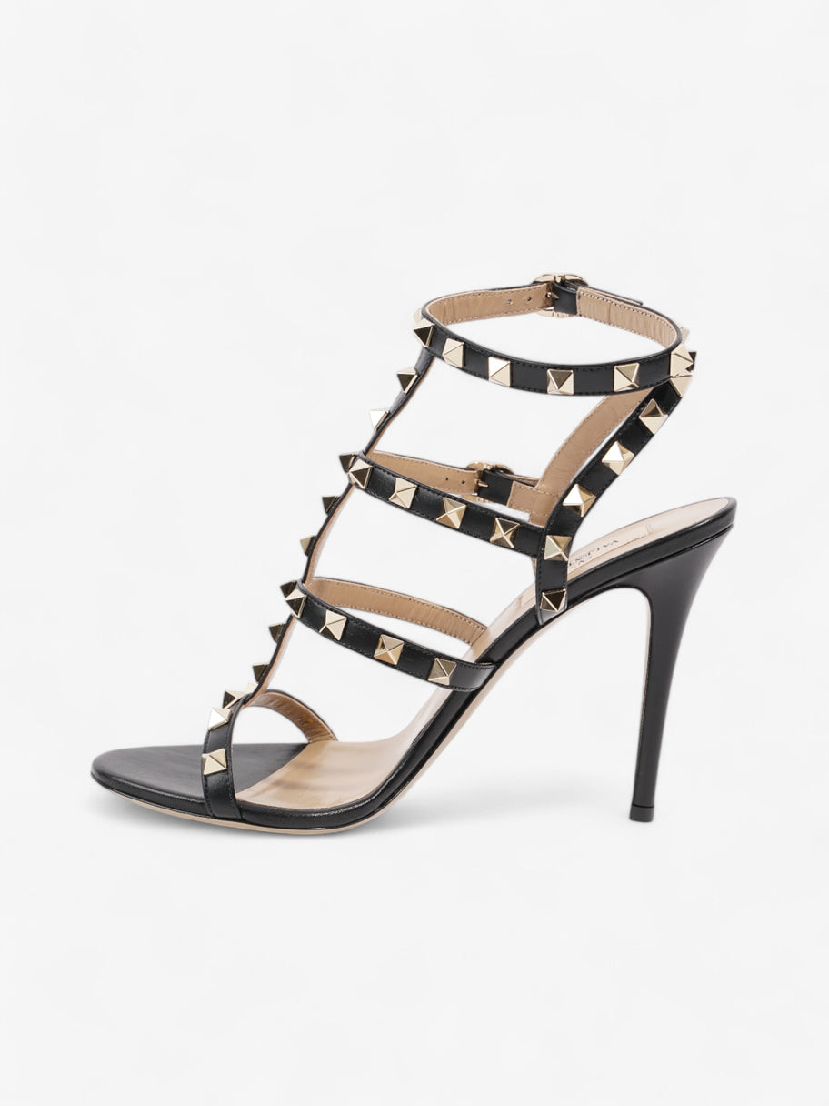 Valentino Rockstud Sandals 100 Black / Gold Leather EU 38 UK 5 Image 3