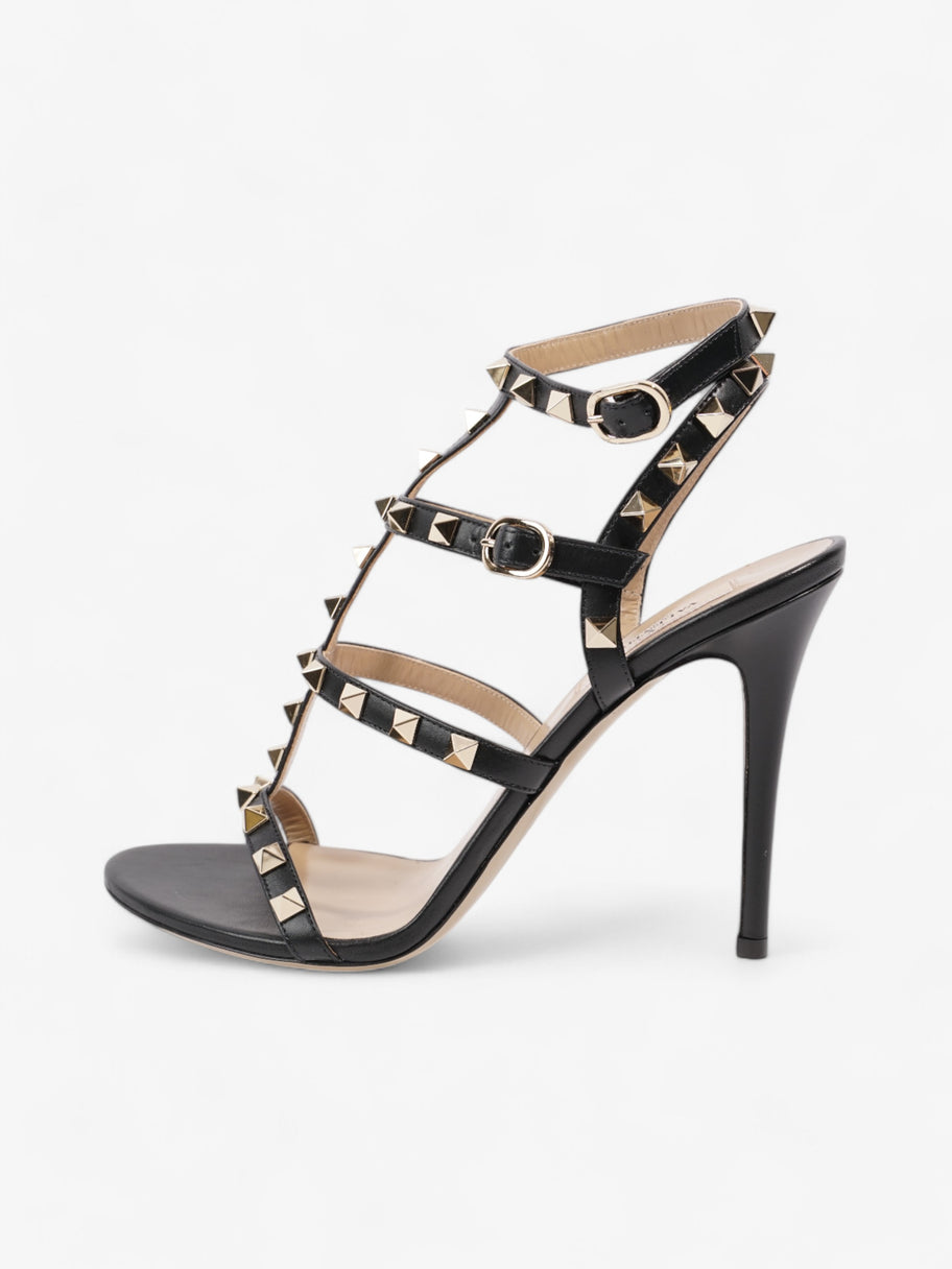 Valentino Rockstud Sandals 100 Black / Gold Leather EU 38 UK 5 Image 5