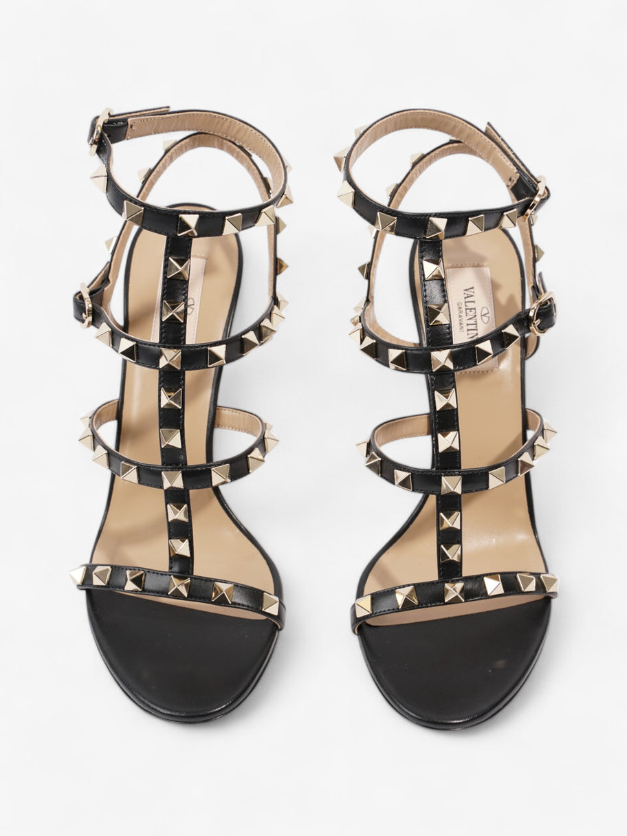 Valentino Rockstud Sandals 100 Black / Gold Leather EU 38 UK 5 Image 8