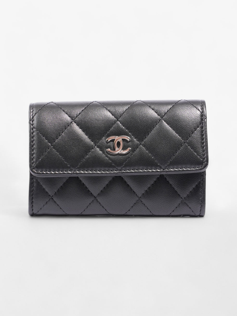 Chanel Interlocking CC Flap Card Holder Black / Silver Lambskin Leather Small Image 1