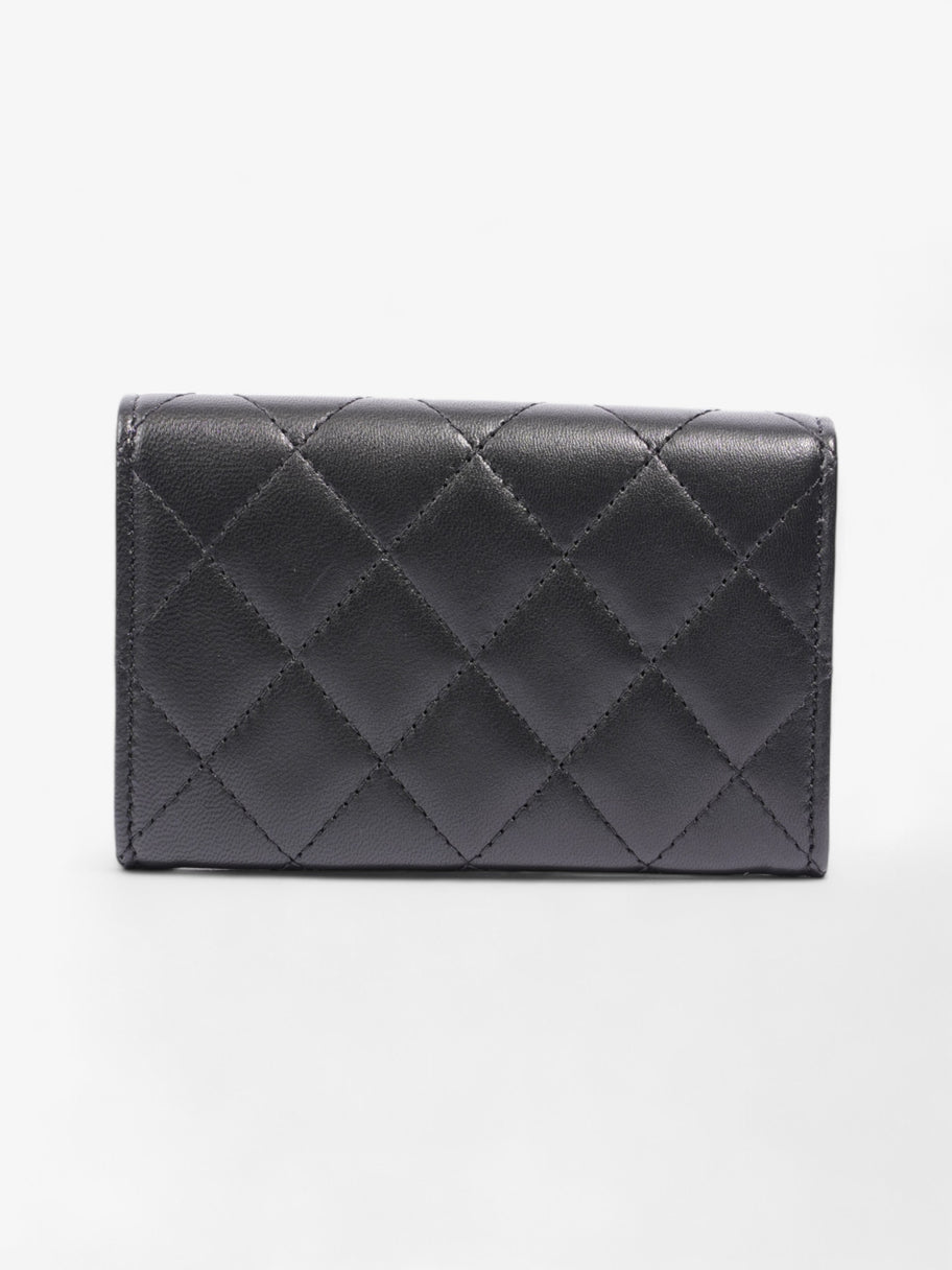 Chanel Interlocking CC Flap Card Holder Black / Silver Lambskin Leather Small Image 2