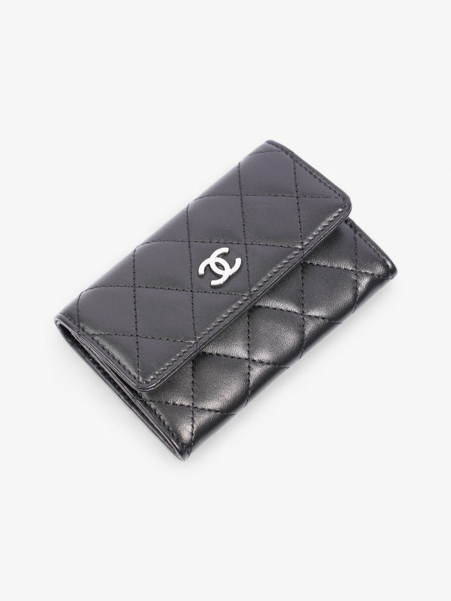 Chanel Interlocking CC Flap Card Holder Black / Silver Lambskin Leather Small Image 3