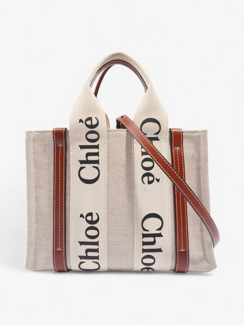  Chloe Woody Tote Beige Cotton Small