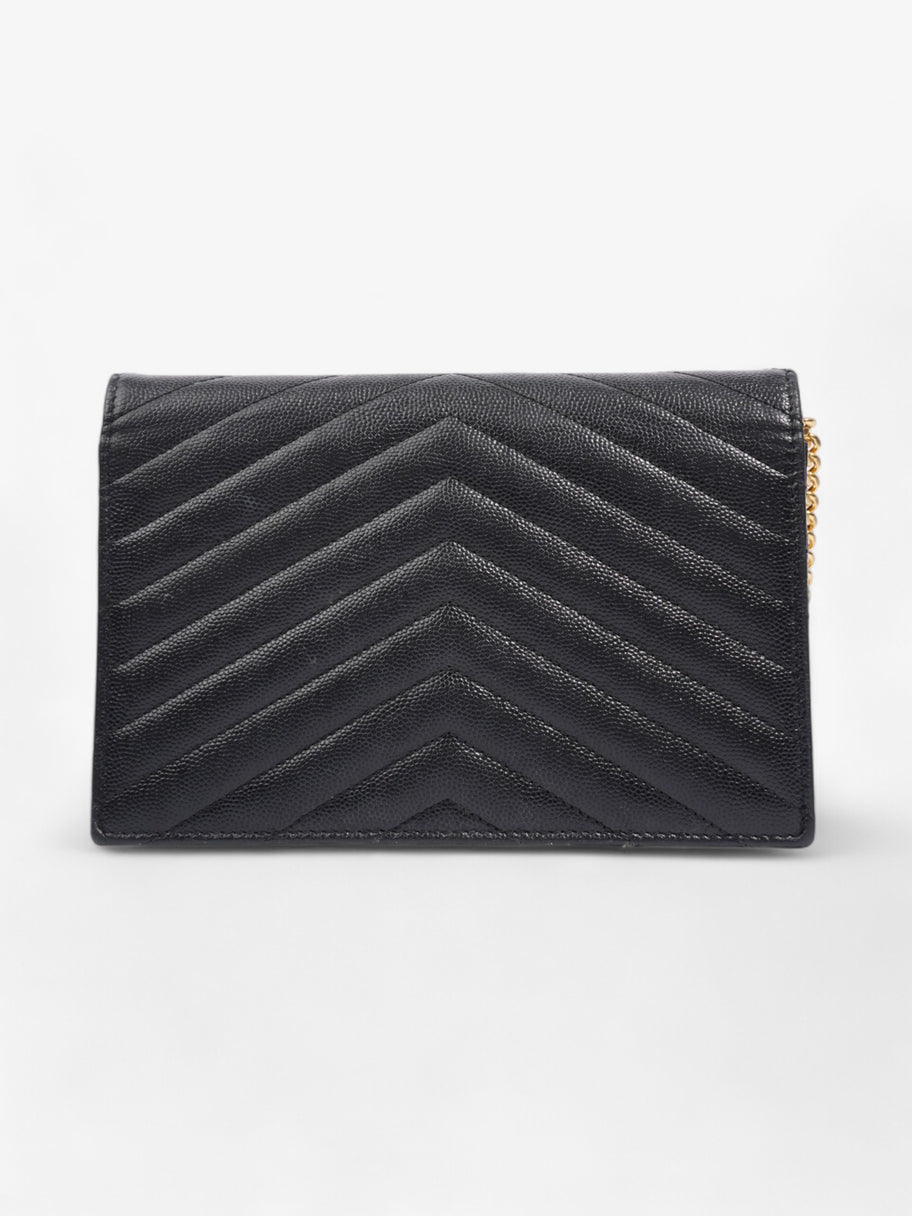 Saint Laurent Cassandre Envelope Chain Wallet Black Calfskin Leather Image 4