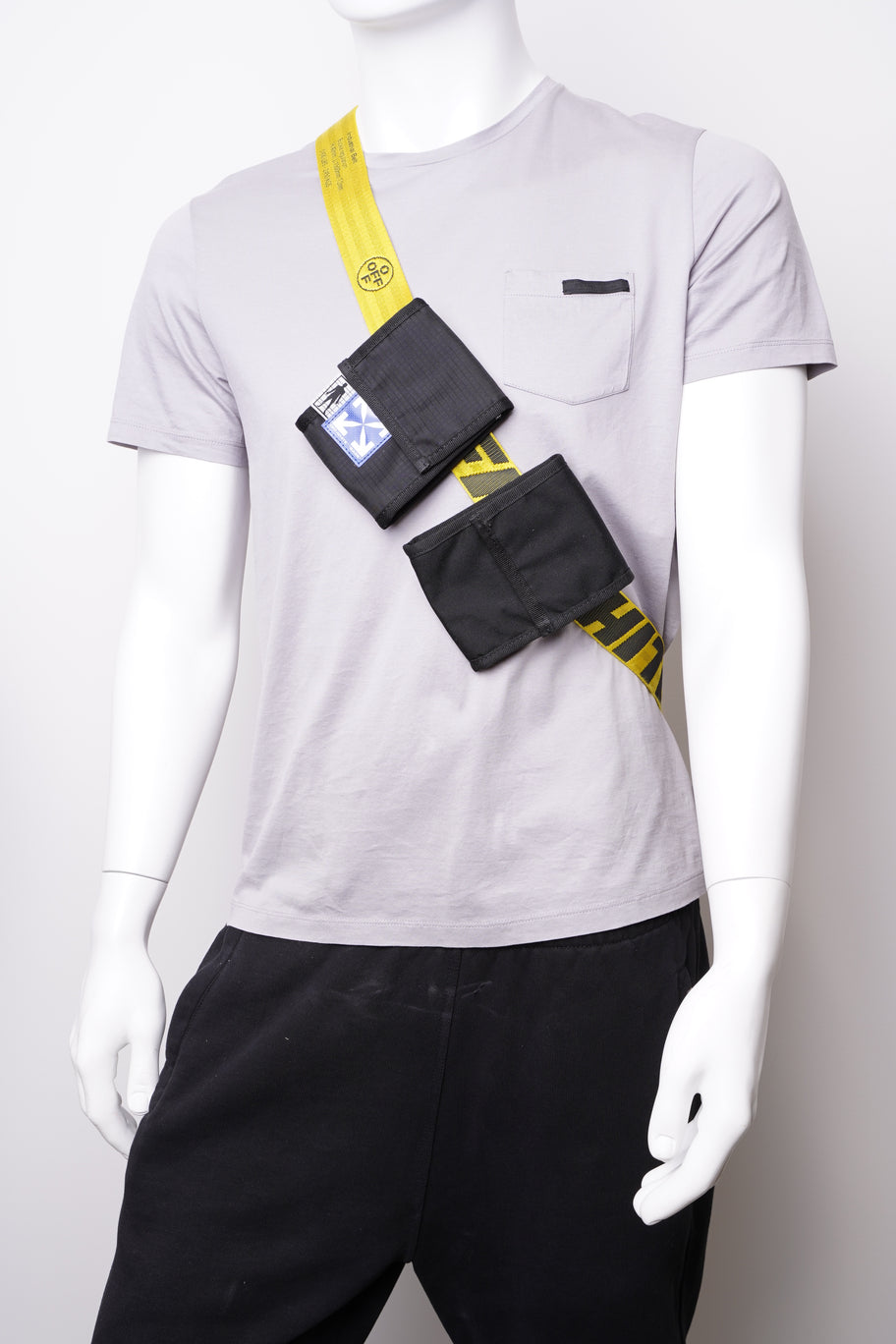 Two Pocket Belt Yellow / Black Fabric Image 2