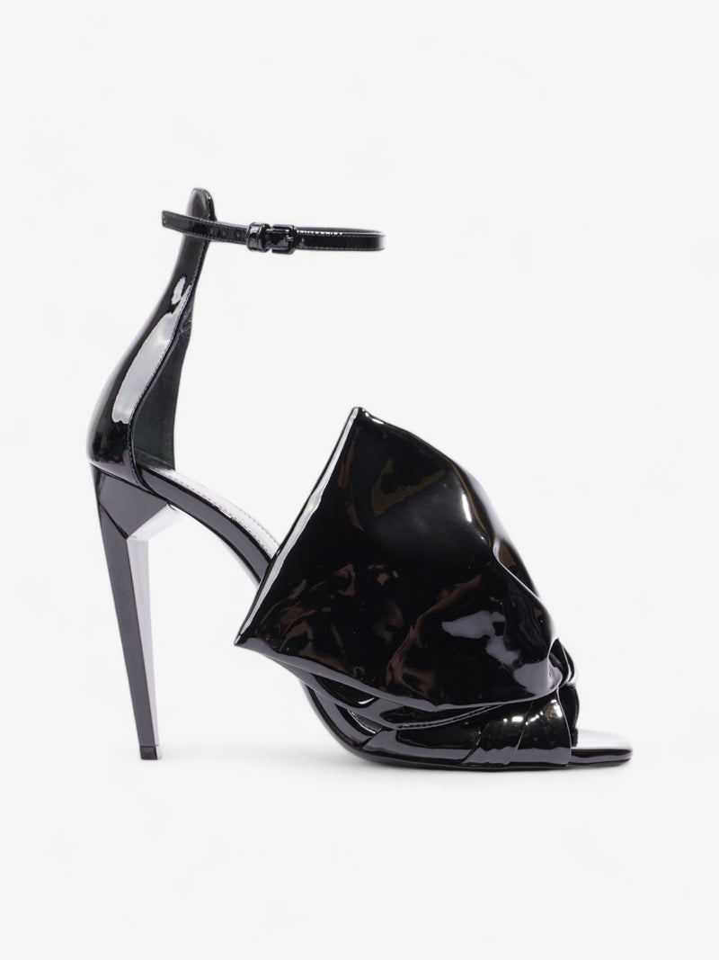  Saint Laurent Freja Bow Heels 110 Black Patent Leather EU 38 UK 5