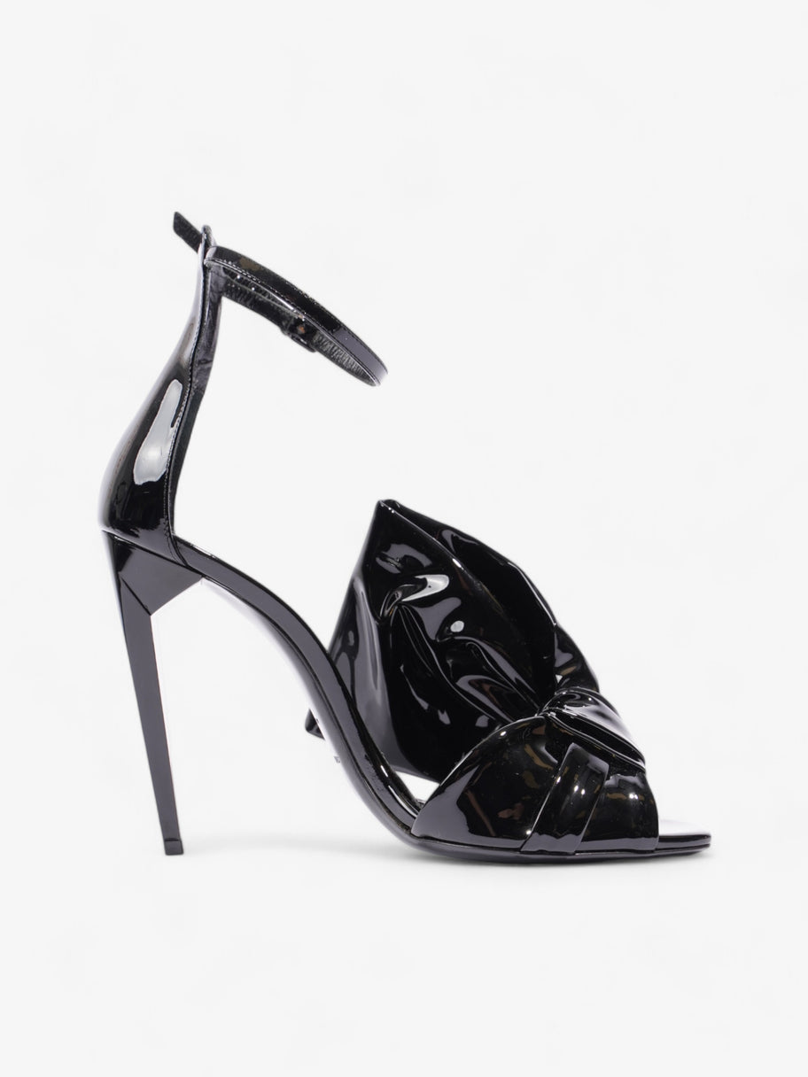 Saint Laurent Freja Bow Heels 110 Black Patent Leather EU 38 UK 5 Image 4