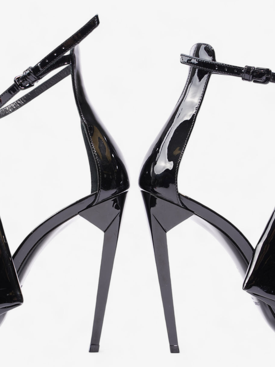 Saint Laurent Freja Bow Heels 110 Black Patent Leather EU 38 UK 5 Image 9