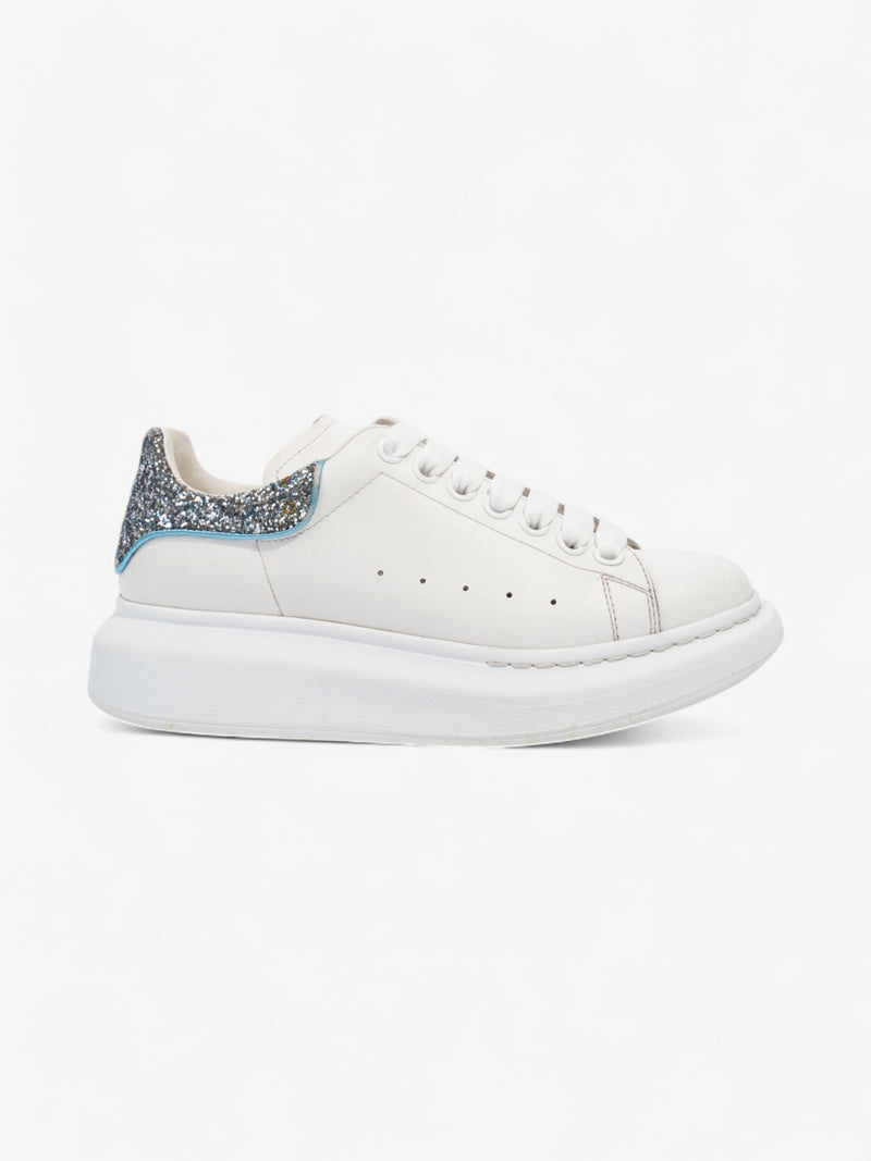  Alexander McQueen Oversized Sneakers White / Blue Glitter Leather EU 37.5 UK 4.5